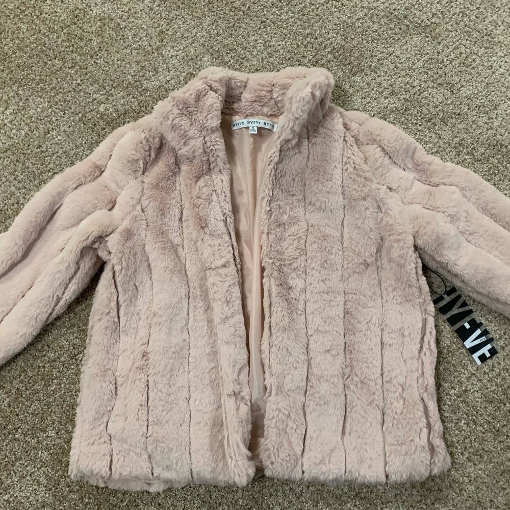 Textured faux fur jacket